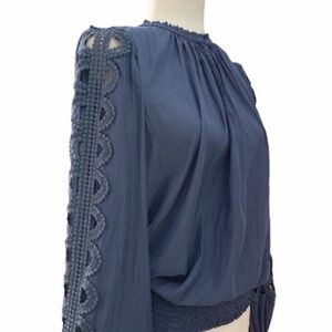 Ramy Brook Brittany Long-Sleeve Keyhole Top